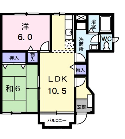 シャトーみどりの物件間取画像